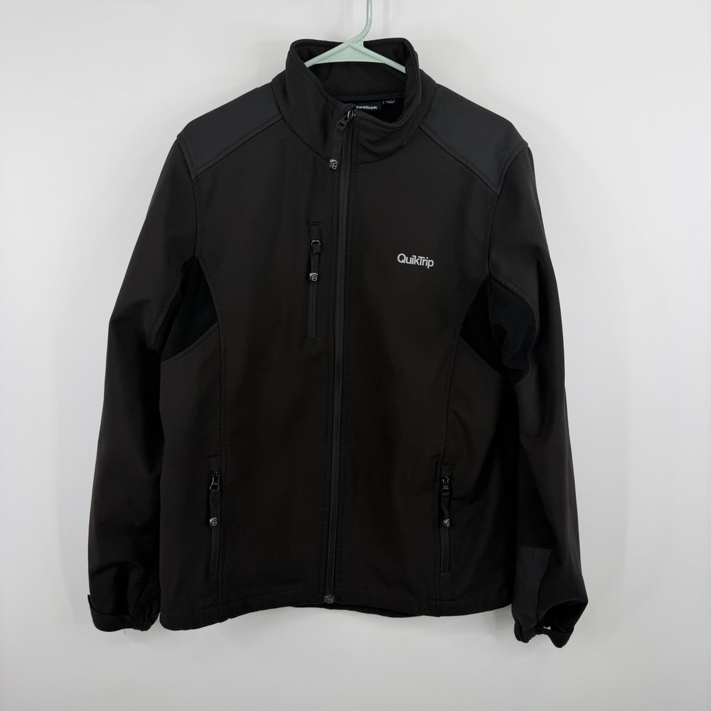 Reebok Quicktrip Softshell Jacket Mens Medium Bla… - image 1